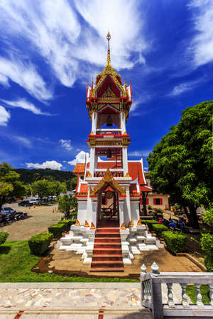 Wat Chalong temple at sunny morning Phuket Thailandの写真素材