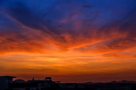 Magic Unreal Colorful Sky at Sunrise. Thailandの写真素材