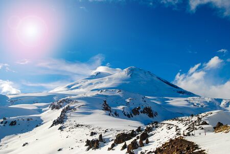 Mountain background, beautiful mountain landscape in Elbrus, Russia, Georgiaの写真素材