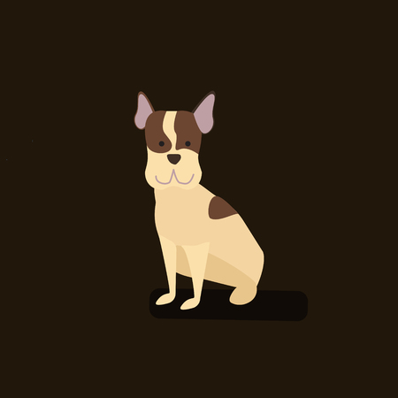 Cute Dog character. Cartoon styled vector illustration on dark background.のイラスト素材
