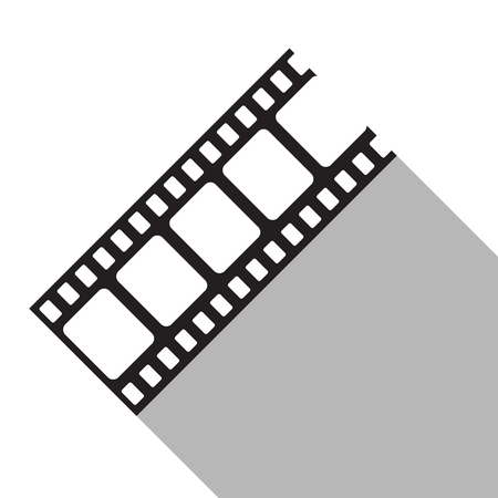 Blank film strip in flat style. Film frame, vector illustration. Flat style icon with long shadow.のイラスト素材