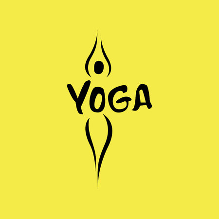 Yoga logo abstract design template linear style health spa meditation harmony logotypeのイラスト素材