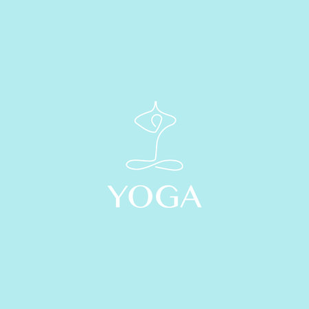 Yoga logo abstract design template linear style health spa meditation harmony logotypeの写真素材