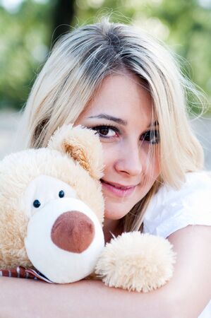 blondy girl on the beachの写真素材