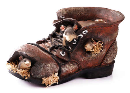 old ragged shoe isolated on a whiteの写真素材