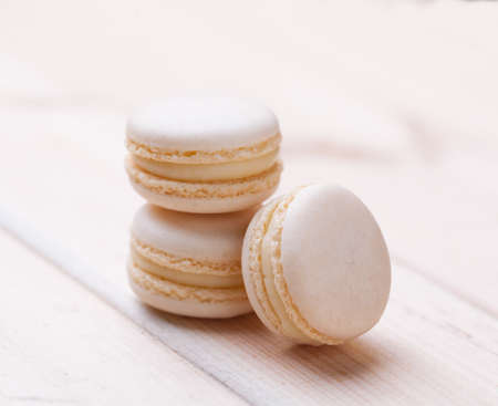 Makaroon cookies isolated on white.の写真素材