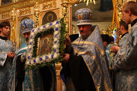 TOMSK, RUSSIA - AUGUST 9: Orthodox celebrations devoted to the second finding of a wonder-working...