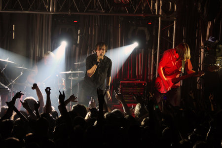 TOMSK, RUSSIA - OCTOBER 2: At the concert music band Lumen in the night club Metro, October 2, 2009...