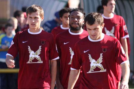 TOMSK, RUSSIA - SEPTEMBER 20: Football match Championship of Russia among Tom'(Tomsk) - Rubin (Kazan), September 20, 2009 in Tomsk, Russia.のeditorial素材