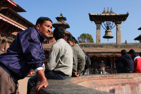 KATHMANDU, NEPAL - JANUARY 6: View of the Durbar Square, Patan January 6, 2009 in Kathmandu, Nepal. It is one of the three royal cities in the Kathmandu, a very popular spot for tourists.のeditorial素材