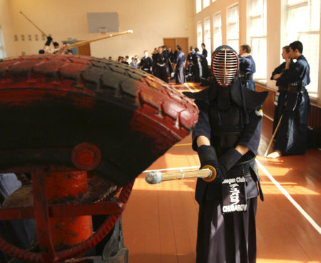 MOSCOW, RUSSIA - MARCH 25: Twenty-ninth Moscow Open Tournament on Kendo (Kyu-Cap and Dan Cap), March 25, 2010 in Moscow, Russia.のeditorial素材