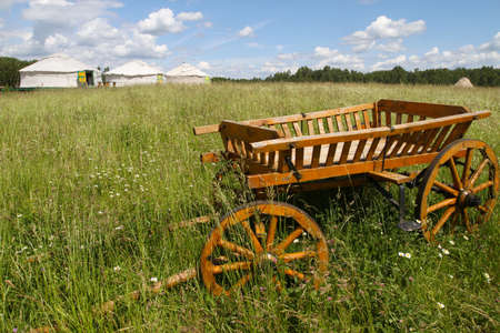 Cart in a field