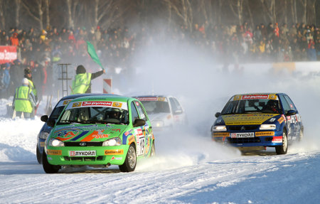 21st traditional RACE STARS ZA RULYOM on the ice road in Tushino (racing drivers: David Coulthard,...