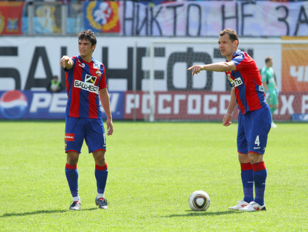 MOSCOW - MAY 10: Match the 10th round of the Russian Football Premier League between CSKA (Moscow) and FC Terek (Grozny) - (4:1), May 10, 2010 in Moscow, Russia.のeditorial素材