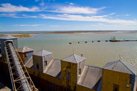 Port of Ingeniero White - now is a major trading port of Argentina, second largest and deepest port in the country, November 30, 2010 in Bahia Blanca, Argentina.のeditorial素材