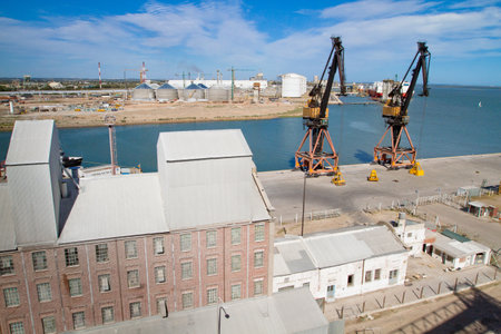 Port of Ingeniero White - now is a major trading port of Argentina, second largest and deepest port in the country, November 30, 2010 in Bahia Blanca, Argentina.のeditorial素材