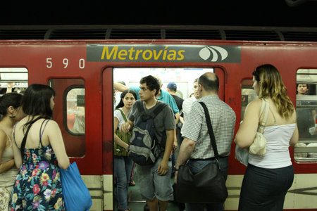 Subway in Buenos Aires is the only one in Argentina, work is underway to extend the lines B in another 2 stations and the line A at 4 stations, December 17, 2010 in Buenos Aires, Argentina.のeditorial素材
