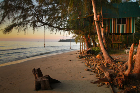 Bungalow on the shores of the Gulf Siamのeditorial素材