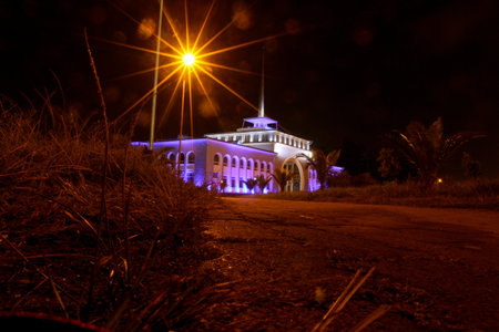 Night Batumi, Georgia. Batumi is a seaside city on the Black Sea coast and capital of Adjara, an autonomous republic in southwest Georgia. のeditorial素材