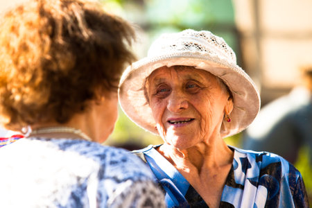 VINNICI, LENINGRAD REGION, RUSSIA - JUNE 10: Local people during celebrate the annual holiday Vepsian national culture Tree of Life (vepssk.Elo-pu), June 10, 2012 in the village Vinnici, Russia.のeditorial素材