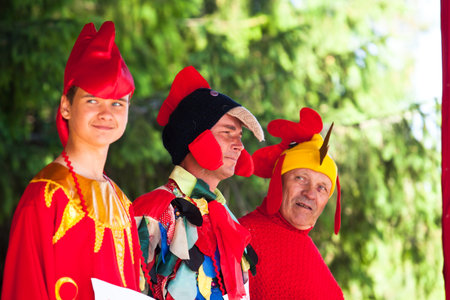VINNICI, LENINGRAD REGION, RUSSIA - JUNE 10: Local people during celebrate the annual holiday Vepsian national culture Tree of Life (vepssk.Elo-pu), June 10, 2012 in the village Vinnici, Russia.のeditorial素材