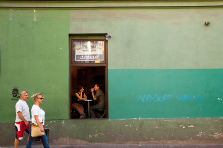 KRAKOW, POLAND - JULY 18: The historical center of Krakow, May 18, 2012 in Krakow, Poland. This year the city was visited by 8.1 million tourists, which is the highest level, the number of foreign tourists reached 2 million.のeditorial素材