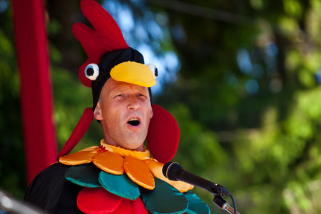 VINNICI, LENINGRAD REGION, RUSSIA - JUNE 10: Local people during celebrate the annual holiday Vepsian national culture Tree of Life (vepssk.Elo-pu), June 10, 2012 in the village Vinnici, Russia.のeditorial素材