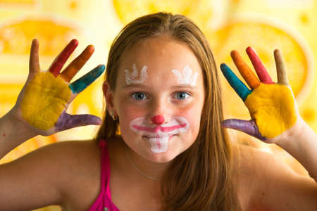 portrait little girl - hand painted child