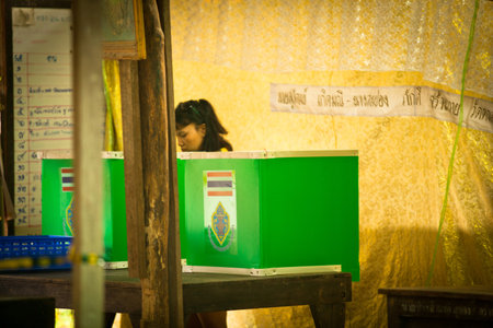 KO CHANG, THAILAND - NOVEMBER 18: Unidentified participate at local Ko Chang Elections, November 18, 2012 on Ko Chang island, Thailand. Elections their own district councils and Mayor, 4 years cycle.のeditorial素材