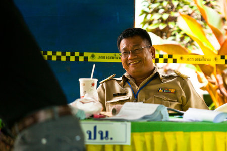 KO CHANG, THAILAND - NOVEMBER 18: Unidentified participate at local Ko Chang Elections, November 18, 2012 on Ko Chang island, Thailand. Elections their own district councils and Mayor, 4 years cycle.のeditorial素材