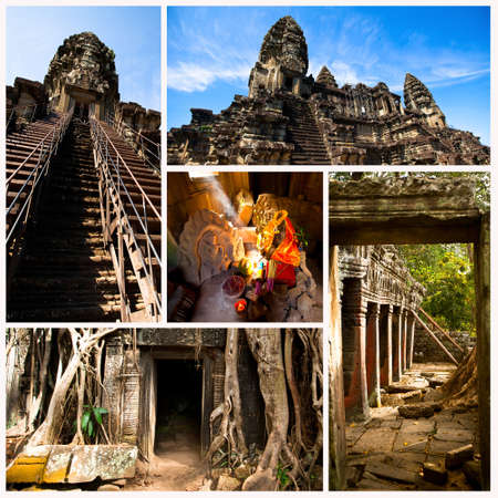 Collage, Angkor Wat - is the largest Hindu temple complex and the largest religious monument in the...