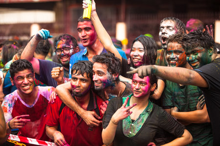 KUALA LUMPUR, MALAYSIA - MAR 31: People celebrated Holi Festival of Colors, Mar 31, 2013 in Kuala Lumpur, Malaysia. Holi, marks the arrival of spring, being one of the biggest festivals in Asia.のeditorial素材