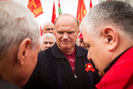MOSCOW - MAY 1: Gennady Zyuganov (is a Russian politician, First Secretary of the Communist Party of...