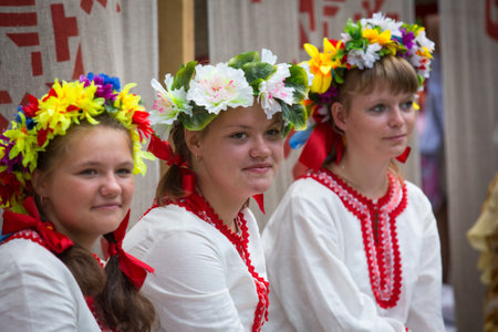 TERVENICHI, RUSSIA - JUL 7: Unidentified girl during Ivan Kupala Day, Jul 7, 2013, Tervenichi,...