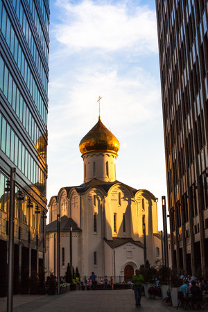 MOSCOW - JUN 15: Temple of St. Nicholas in Tverskaya Zastava, Jun 15, 2013, Moscow. Old Believer church, built on the site of the wooden chapel - construction started in 1914, consecrated - in 1921.のeditorial素材