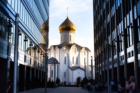 MOSCOW - JUN 15: Temple of St. Nicholas in Tverskaya Zastava, Jun 15, 2013, Moscow. Old Believer church, built on the site of the wooden chapel - construction started in 1914, consecrated - in 1921.のeditorial素材