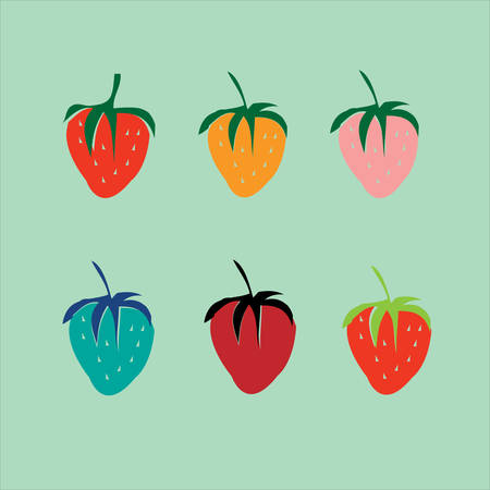 Strawberries in a pop art style. Vector.のイラスト素材