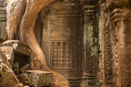 SIEM REAP, CAMBODIA - DEC 13: Angkor Wat - is the largest Hindu temple complex and religious monument in the world, Dec 13, 2012 Siem Reap, Cambodia. It is the country's prime attraction for visitors.のeditorial素材