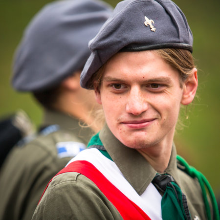 KRAKOW, POLAND - NOV 11: Unidentified participants celebrating National Independence Day an Republic of Poland, Nov 11, 2013 in Krakow, Poland. Is a public holiday, celebrated every year from 1918.のeditorial素材