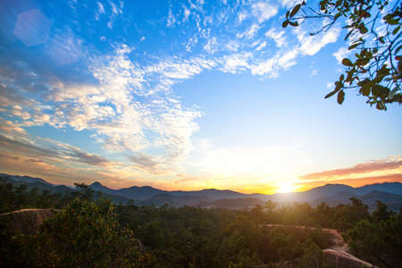 Mountain landscape on the border of Northern Thailand and Burma.の写真素材