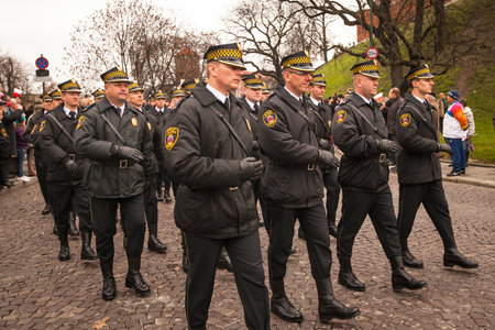 KRAKOW, POLAND - NOV 11: Unidentified participants celebrating National Independence Day an Republic of Poland, Nov 11, 2013 in Krakow, Poland. Is a public holiday, celebrated every year from 1918.のeditorial素材