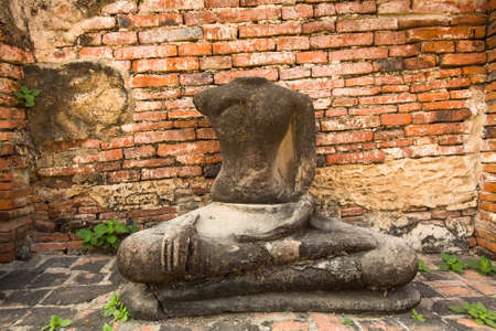 Buddha statue in ruin, Ayutthaya, Thailand.の写真素材