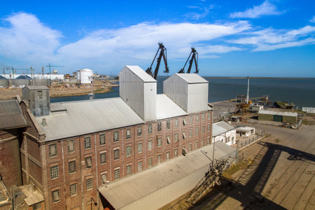 BAHIA BLANCA, ARGENTINA - NOV 30: View on the premises Port of Ingeniero White, Nov 30, 2010 in Bahia Blanca, Argentina. Now is a major trading port, 2nd largest and deepest port in the country.のeditorial素材