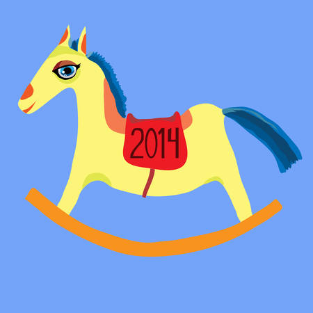 illustration year of the horse, toy horse rocking chair for children.のイラスト素材
