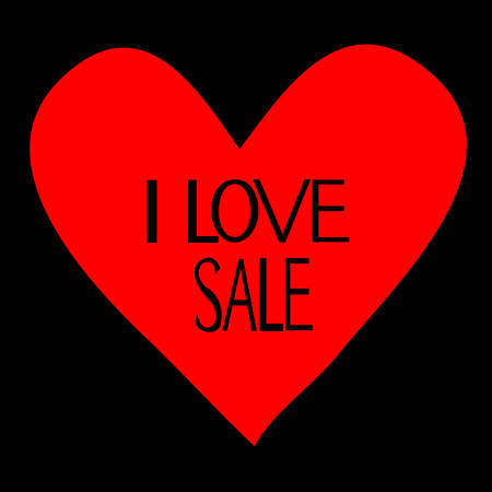 Bright banner with SALE text in the form of heart. (Sale series vector illustration)のイラスト素材