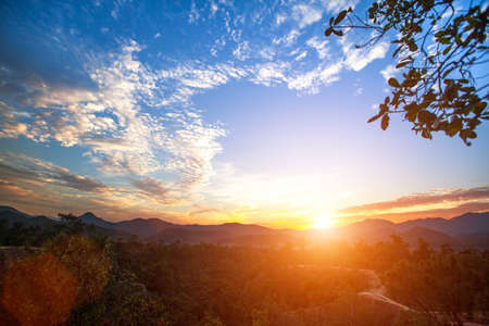 Mountain landscape during a beautiful sunset.