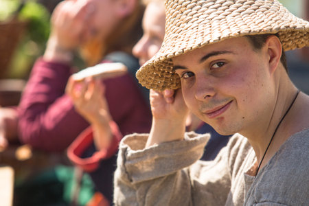 KRAKOW, POLAND - APR 22, 2014: Unidentified participants of Rekawka - Polish tradition, celebrated in Krakow on Tuesday after Easter. Currently has the character of festival historical reconstruction.のeditorial素材