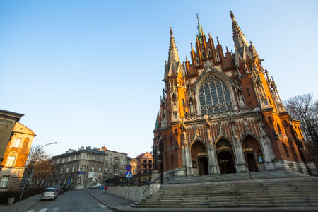 KRAKOW, POLAND - MAR 11, 2014: Church Joseph - a historic Roman Catholic church in south-central part of Krakow. Was built 1905-1909 y and designed by Jana Sas-Zubrzyckiego.のeditorial素材