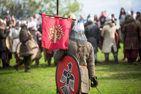 KRAKOW, POLAND - APR 22, 2014: Unidentified participants of Rekawka - Polish tradition, celebrated...