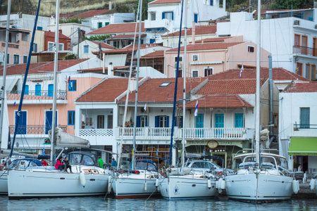 KEA, GREECE - APR 28, 2014: Marina of Kea, is a Greek island in the Cyclades archipelago in the Aegean Sea, the population 2,455 people. Convenient destination for weekends and yachting trips.のeditorial素材